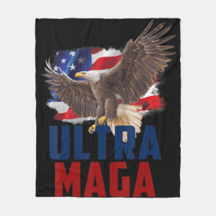 American Eagle Patriotic Fathers Day Ultra MAGA Fl Fleece Blanket