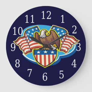 American Eagle Round Clock