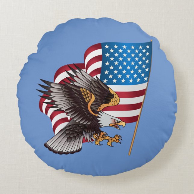 American Eagle Round Pillow (Front)