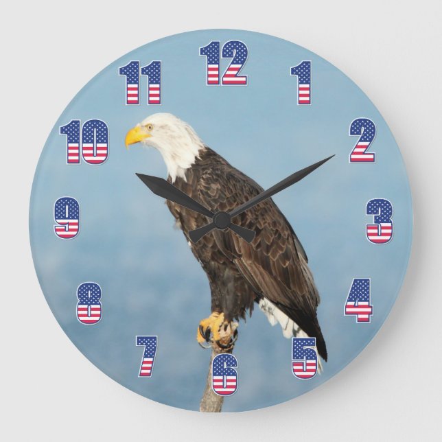 American Eagle Stars and Stripes Large Clock (Front)