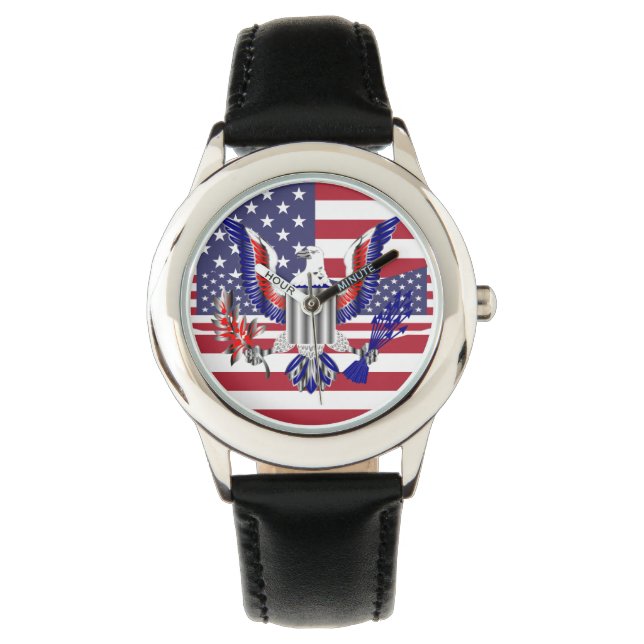 American eagle symbol and flag watch (Front)