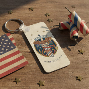 American Eagle USA 250 Art Nouveau Motif ID1304 Keychain