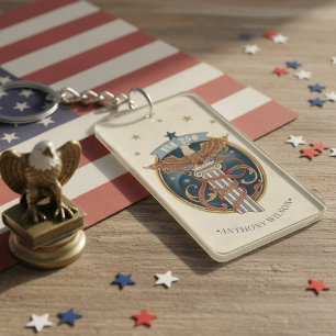 American Eagle USA 250 Art Nouveau Motif ID1304 Keychain