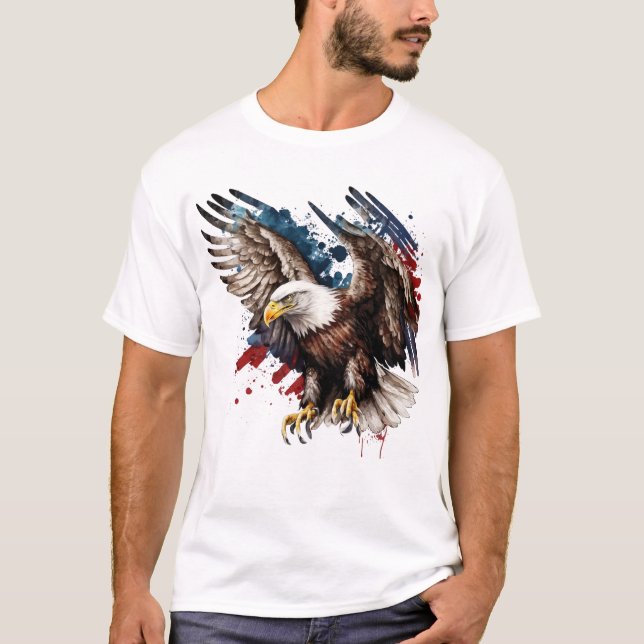 American Eagle Water Colour Design T-Shirt (Front)