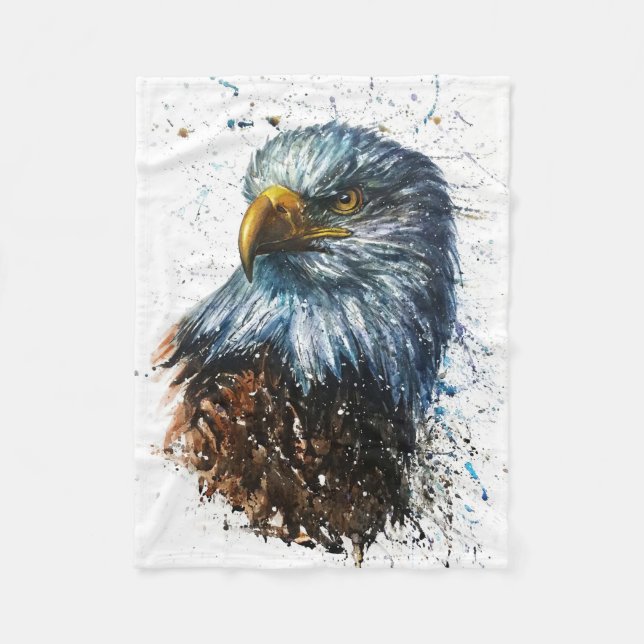 American Eagle Watercolor Fleece Blanket (Front)