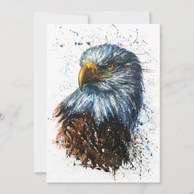 American Eagle Watercolor Save The Date (Front)