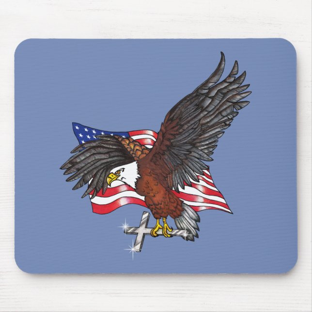 American Eagle with Cross Mouse Pad (Front)