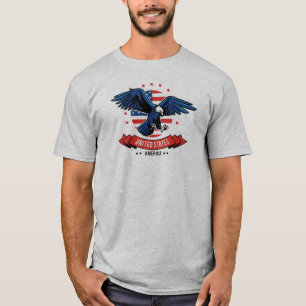 American Eagle with Flag Colours Stars & Stripes T-Shirt