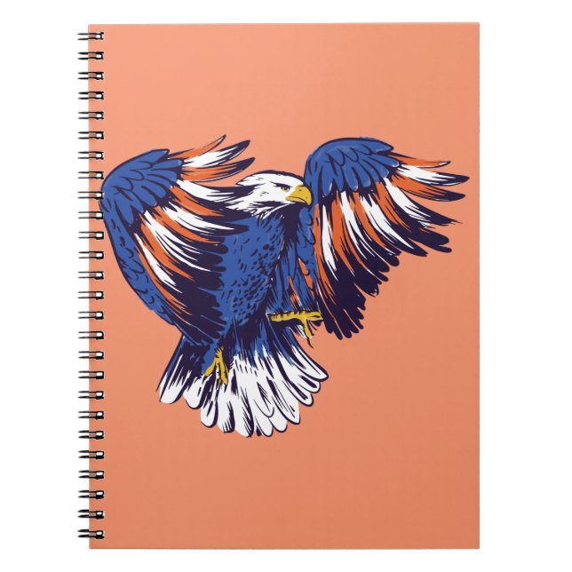 American Eagle with USA Flag Colors Notebook (Front)