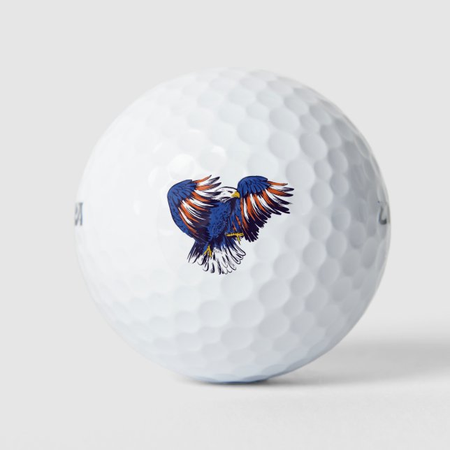 American Eagle with USA Flag Colours Golf Balls (Front)