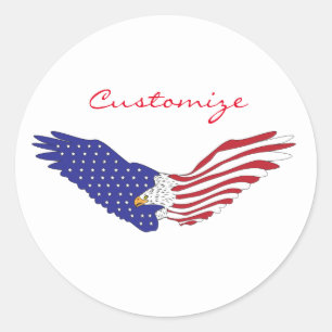 American Eagles Thunder_Cove Patriotic 4th of July Classic Round Sticker