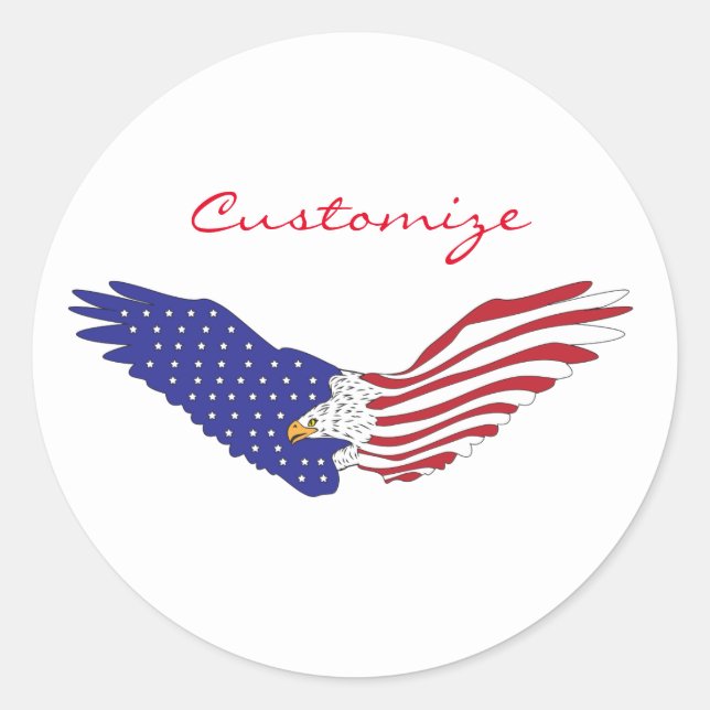American Eagles Thunder_Cove Patriotic 4th of July Classic Round Sticker (Front)