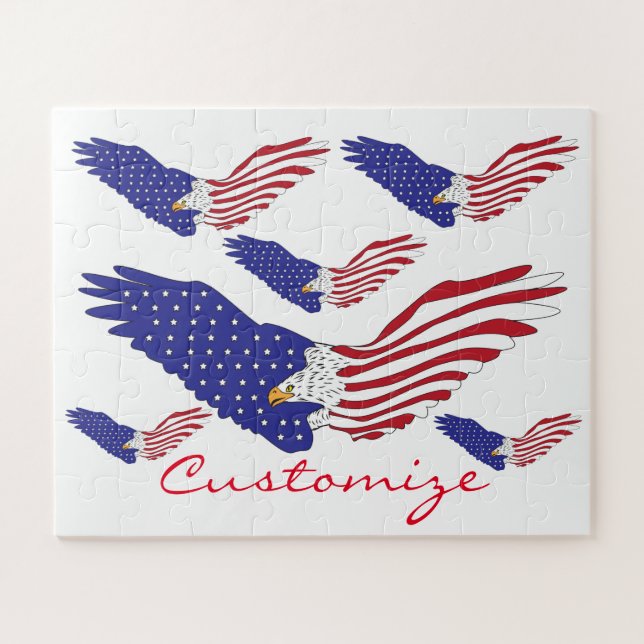 American Eagles Thunder_Cove Patriotic 4th of July Jigsaw Puzzle (Horizontal)