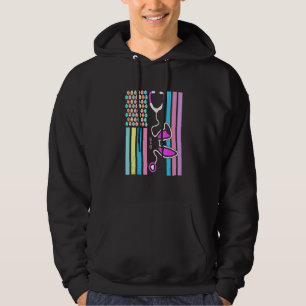 American Eggs Flag Stethoscope Bunny Nurse Doctor Hoodie