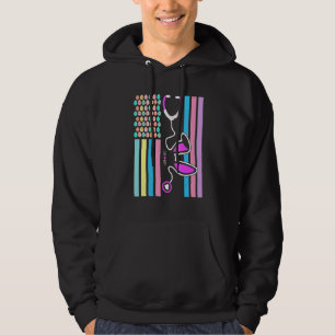 American Eggs Flag Stethoscope Bunny Nurse Doctor Hoodie