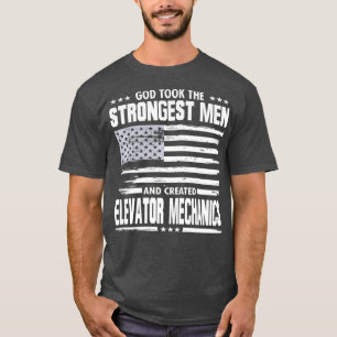 American Elevator Mechanic Art Union Worker God T-Shirt