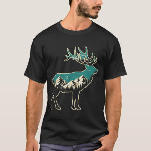 American Elk Lover Dad Retro Hunting  T-Shirt