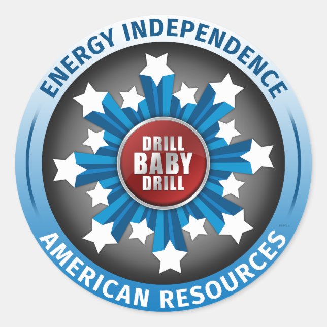 American Energy Independence Classic Round Sticker (Front)