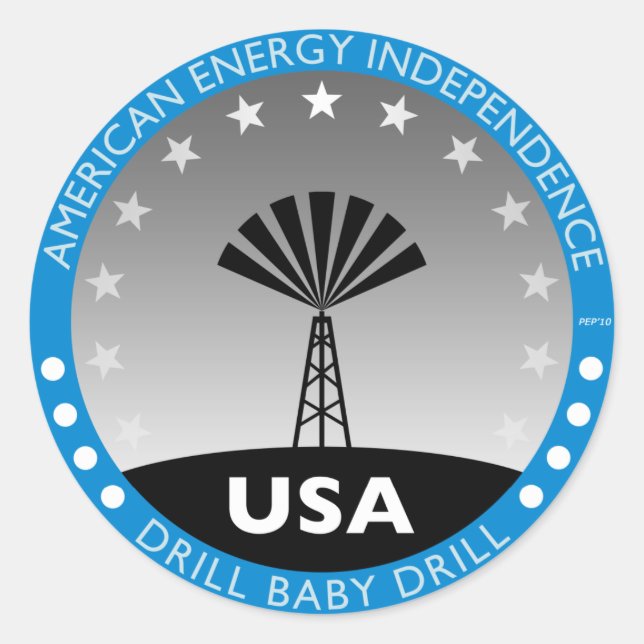 American Energy Independence Classic Round Sticker (Front)