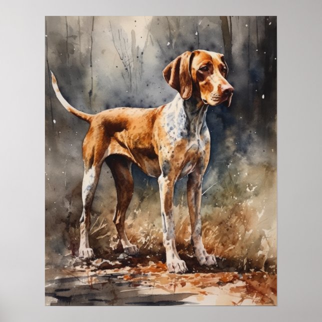 American English Coonhound Dog Art Print Poster (Front)