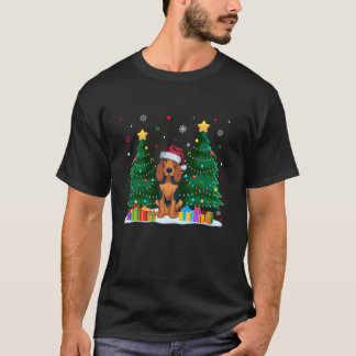 American English Coonhound Dog Lovers Santa Hat Xm T-Shirt