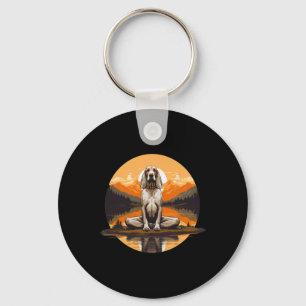 American English Coonhound Dog Meditation Yoga Men Keychain