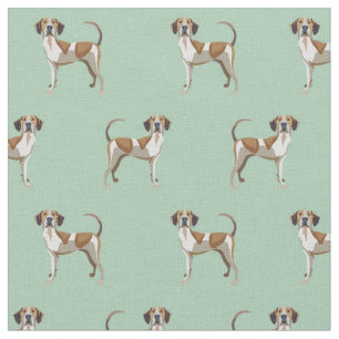 American English Coonhound dog mint Fabric