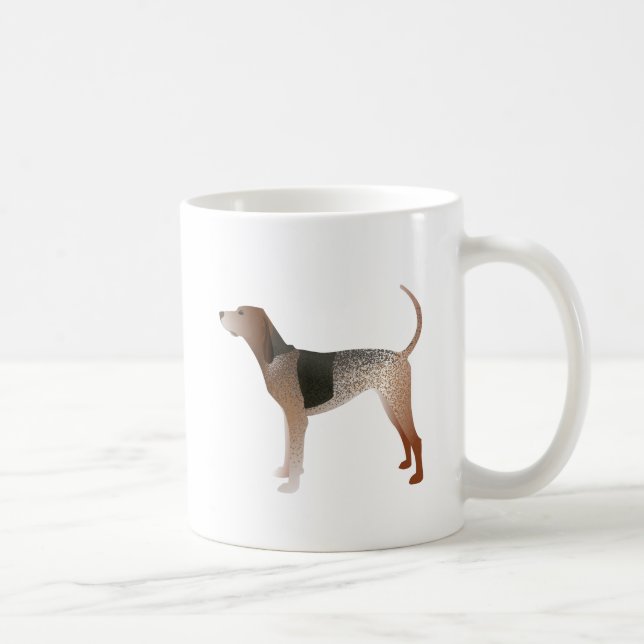 American English Coonhound Dog Silhouette Coffee Mug (Right)