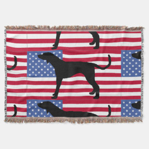 american english coonhound flag silo.png throw blanket