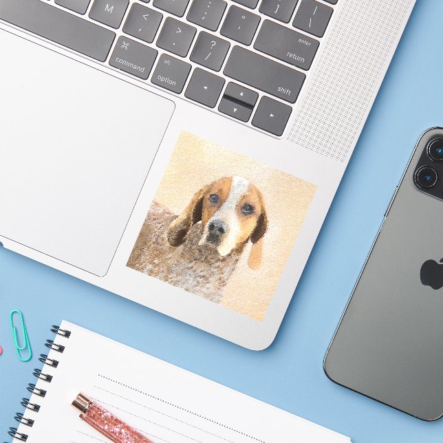 American English Coonhound Painting - Dog Art (Laptop w/ iPhone)