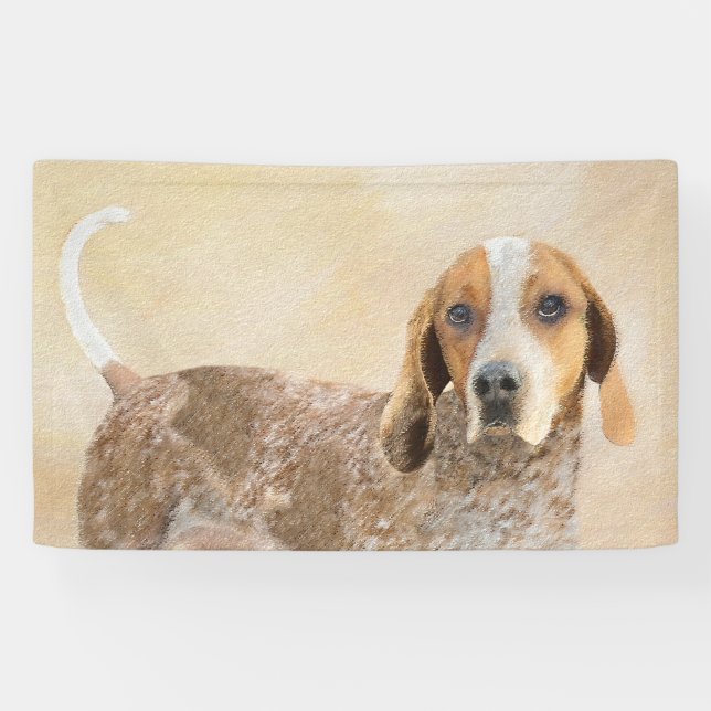 American English Coonhound Painting - Dog Art Banner (Horizontal)
