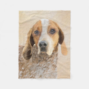 American English Coonhound Painting - Dog Art Fleece Blanket