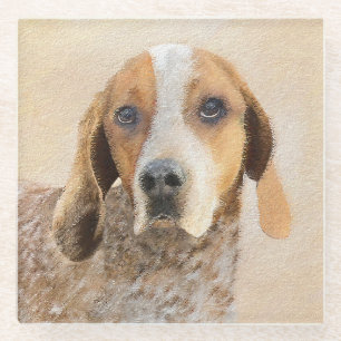 American English Coonhound Painting - Dog Art Glass Coaster