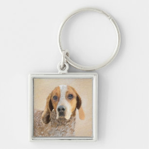 American English Coonhound Painting - Dog Art Keychain
