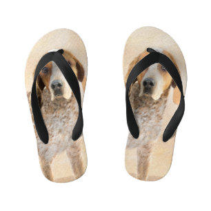 American English Coonhound Painting - Dog Art Kid's Flip Flops