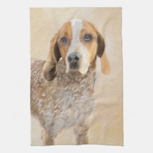 American English Coonhound Painting - Dog Art Kitchen Towel