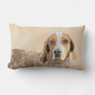 American English Coonhound Painting - Dog Art Lumbar Pillow