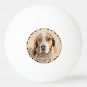 American English Coonhound Painting - Dog Art Ping Pong Ball