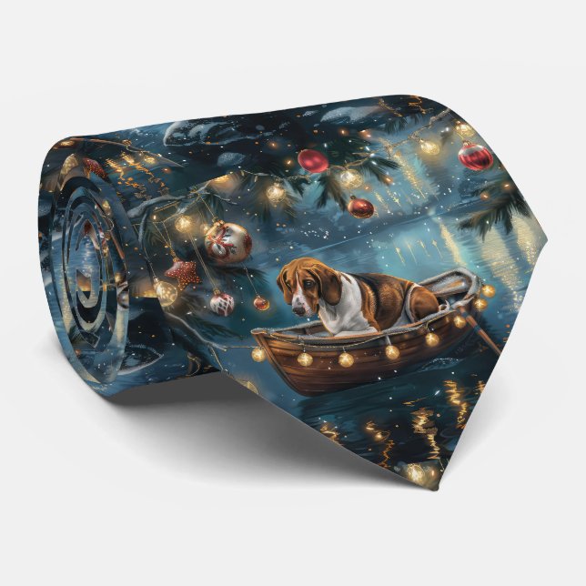 American English Foxhound Christmas Festive Voyage Tie (Rolled)