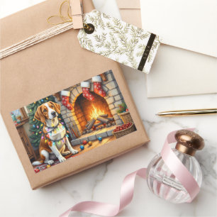 American English Foxhound Christmas Lights  Sticker