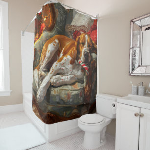 American English Foxhound Dog Christmas Festive