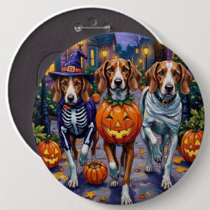 American English Foxhound In Halloween Costumes 6 Inch Round Button