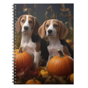 American English Foxhound Puppy Autumn Delight Notebook