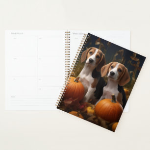 American English Foxhound Puppy Autumn Delight Planner