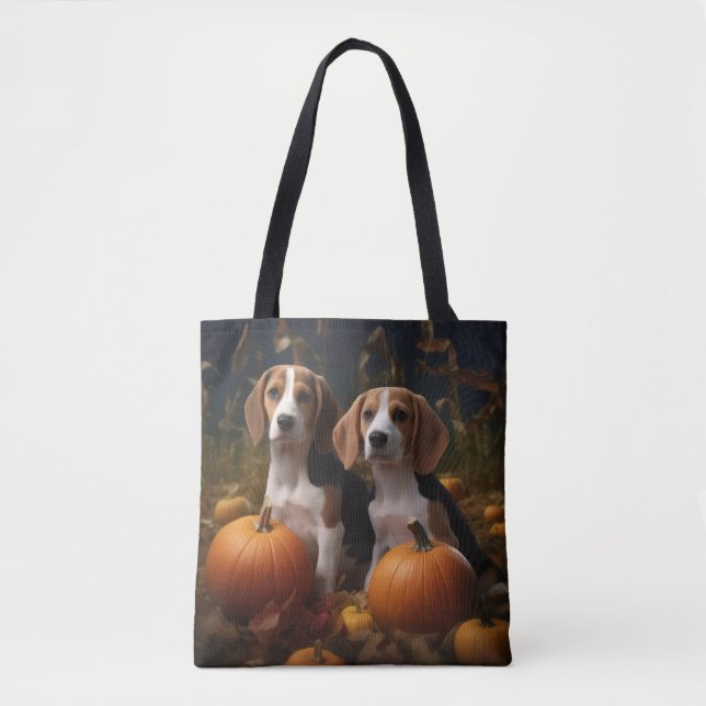 American English Foxhound Puppy Autumn Delight Tote Bag (Front)