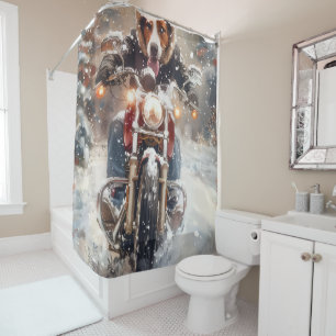 American English Foxhound Riding Bike Christmas