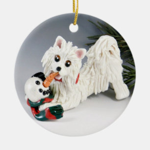 American Eskimo  Ceramic Ornament
