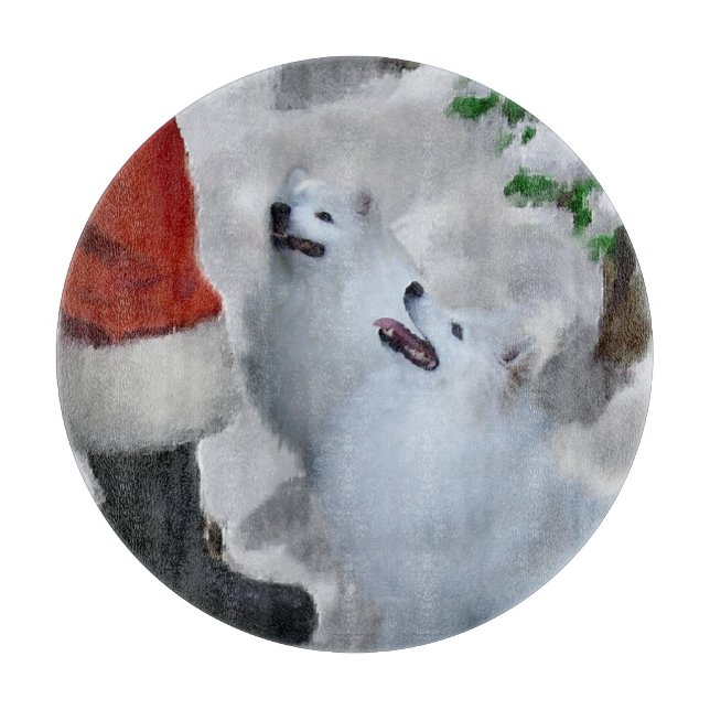 American Eskimo Christmas Cutting Board (Front)