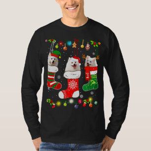 American Eskimo Christmas Lights Funny Puppy Xmas T-Shirt