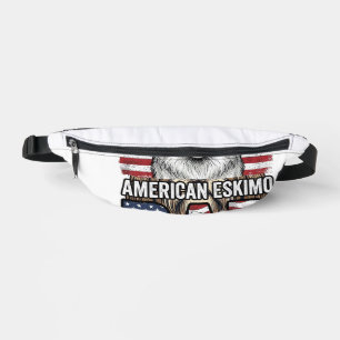 American Eskimo Dad Patriotic Vintage Dog Fanny Pack